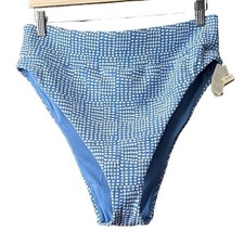 NWT Aerie Women's High Cut Cheeky Bikini Bottom Polka Dot Horizon Blue Size XXL