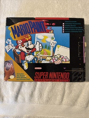 Nintendo Mario Paint Complete Set Super Nintendo SNES Mouse, Mouse Pad, Manual