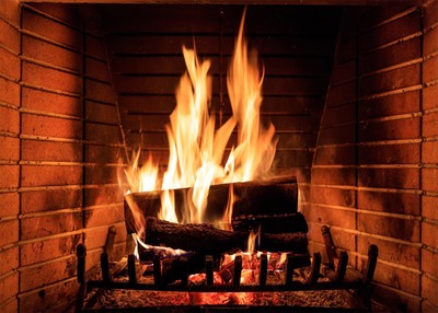 Burning Fireplace Backdrop Fabric 5x3ft Fake Fireplace Picture Firewood Warm ...