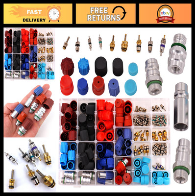 A/C Valve Core & Dust Cap Kit - 188 Pieces, 23 Styles for Auto Repair, High/Low
