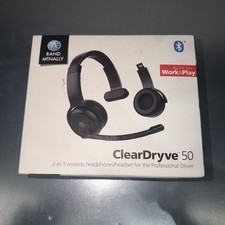 Rand McNally ClearDryve 50 2-in-1 Wireless Bluetooth Headphones/Headset New