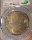 1886 Morgan Silver Dollar - BU CAC MS 64, Fully toned obverse, great luster 5280