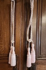 Deux Paires Embrasse Rideaux Soie Rose