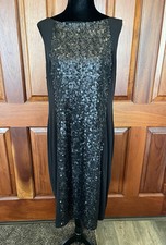 Chico’s Little Black Dress Sequined Lined Sleeveless Cocktail Dress Sz 2 NWOT