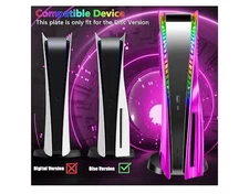 SIKEMAY PS5 Plates Console Accessories with Cooling Vent and RGB LED Light Strip