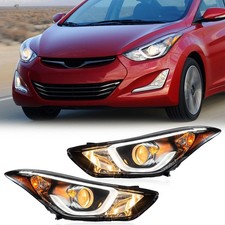 Headlight Assembly Compatible with 2014-2016 Hyundai Elantra Sport/Limited, LED