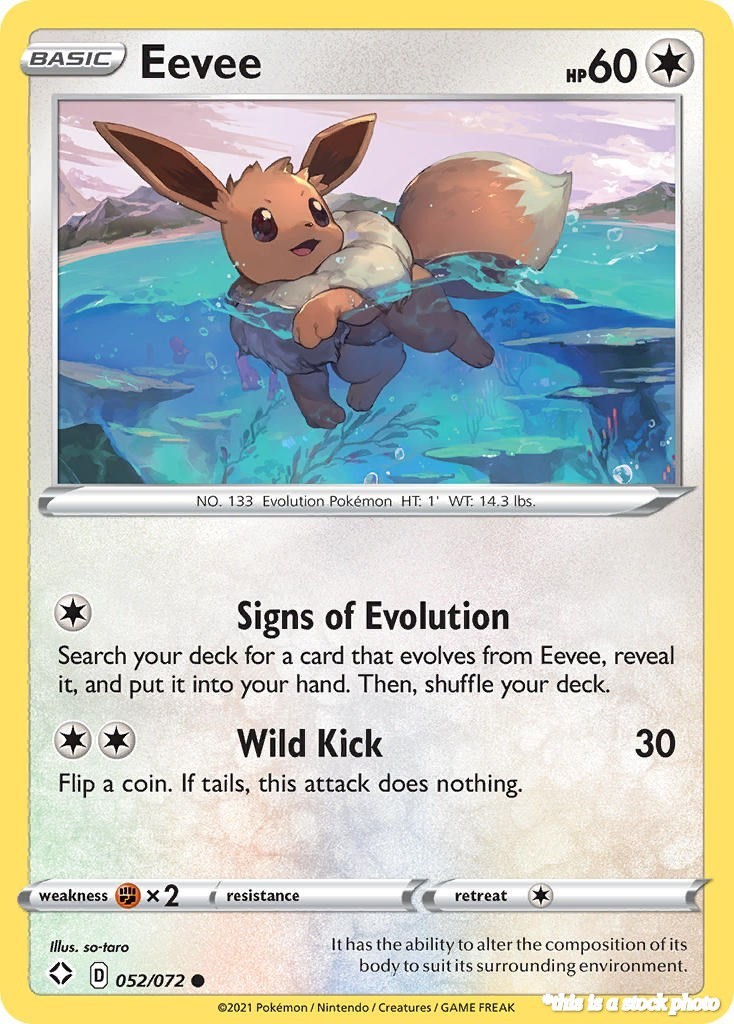 Eevee SHF 052/072 Pokémon Common NM
