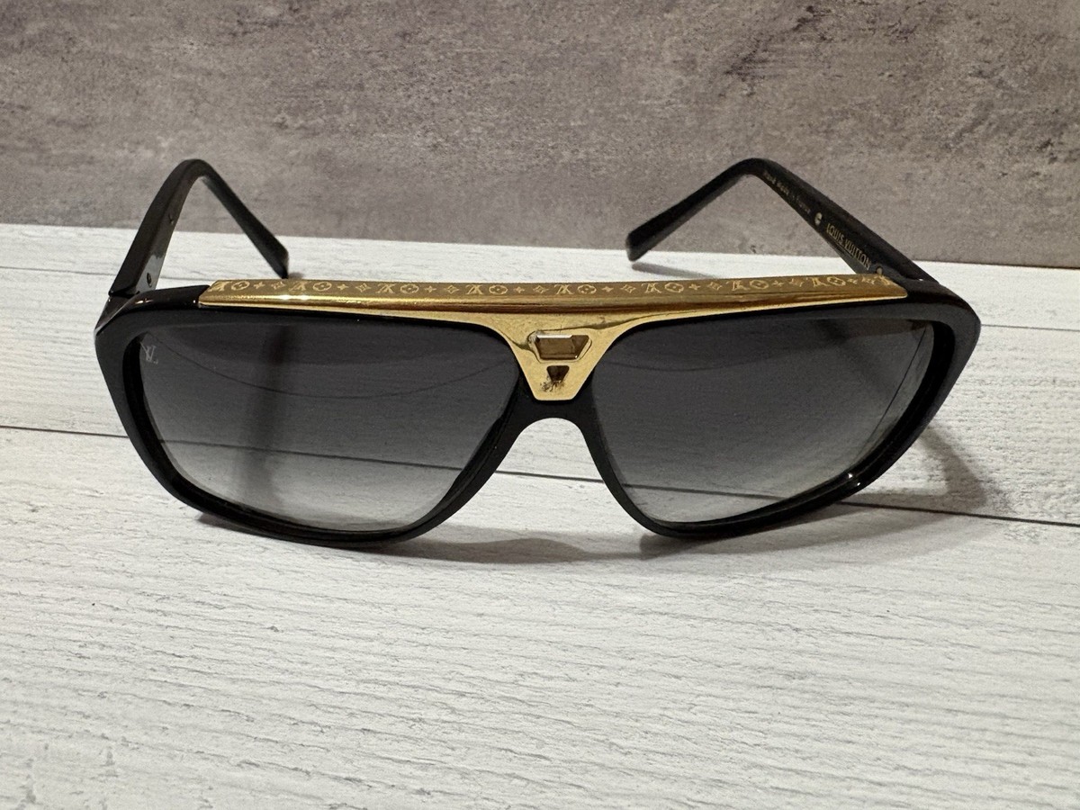 Rare Louis Vuitton Evidence Millionaire Sunglasses-Black/Gold- 100