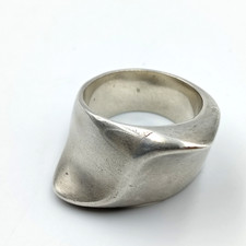 Vintage Sterling Silver 925 Modernist Minimalist Band Style Ring Sz 7