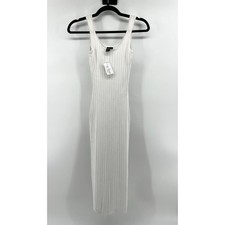 NWT Windsor Ribbed Knit Halter Midi Dress Size S White Vacation Resortwear