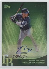 2022 Topps X Steve Aoki Base Green Glitter Blast 17/50 Isaac Paredes Auto 12f4
