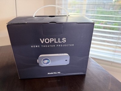 Voplls N3 White Gray Portable Home Theater Projector Open Box
