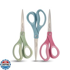 Fiskars 8 Comfort Grip Titanium Multipurpose Scissors with Ergonomic Handles