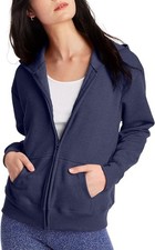 Hanes Women s EcoSmart Full-Zip Hooded Sweatshirt Size Small, Navy