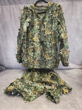 3D Leaf Tactical Camouflage Hunting Clothing Ghillie Suit Woodland Jungle SZ XL-