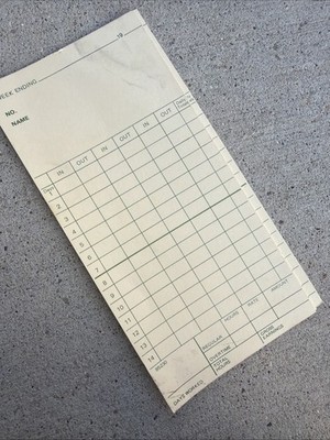 1000 ct Simplex Weekly Time Cards 7 Day Across 3-1/4''W  Replaces Form 1950-9108