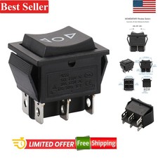 DPDT Momentary Rocker Switch 20A 125VAC 6-Pin ON-Off-ON Marine Automotive