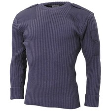 Britischer Armee Pullover 100% Wolle Airforce Blau Wollpullover strickpullover