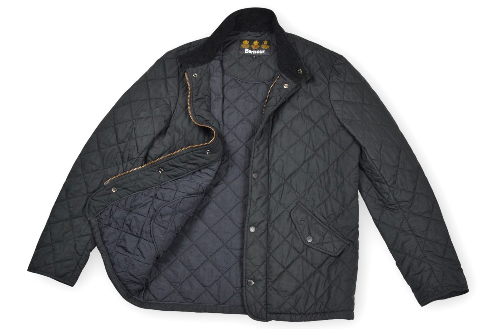 Barbour Chelsea Sportquilt Jacket Men's Black England Size S
