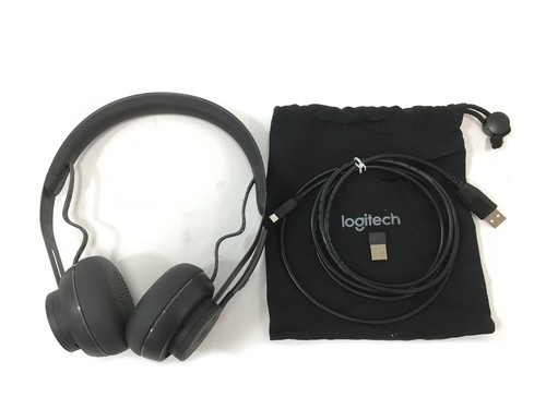 Logitech Zone Binaural Wireless Headset A00082 w Bag MicroUSB & Bluetooth Dongle