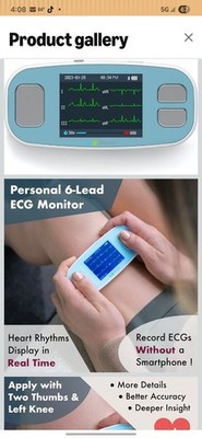 EMAY Portable ECG Monitor Bluetooth App-Connected