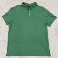 Charles Tyrwhitt Polo Shirt Mens L Green Cotton Stretch Short Sleeve Classic Fit