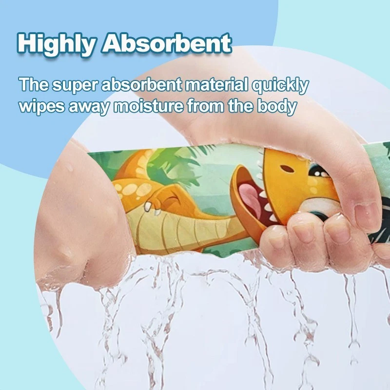 Dinosaur Print Large Beach Towel Oversize Soft Microfiber Bath Towel Lightweight