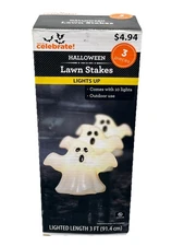 Way To Celebrate Ghost Lawn Stakes 3 Piece Lights Up, Outdoor. {89}.