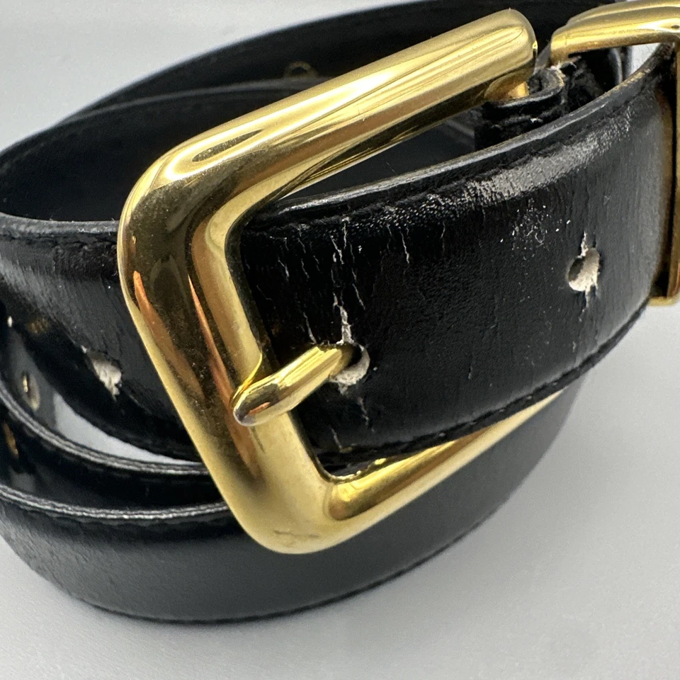 "Cinturón de colección de cuero negro y dorado novedad X herrajes Western Glam Glitz 32-35"" SX" Foto 3 de 4