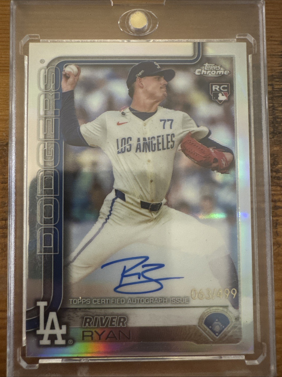 2025 Topps Chrome River Ryan Rookie Refractor Auto RC /499 Dodgers