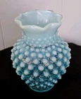 Fenton 5.25" Art Glass Vase 🌿 Blue Hobnail Opalescent 🌿 Mint