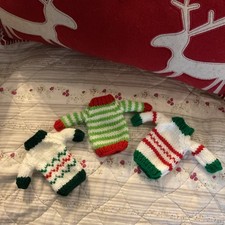 Hand Knitted Christmas mini jumpers, bunting, tree decorations 