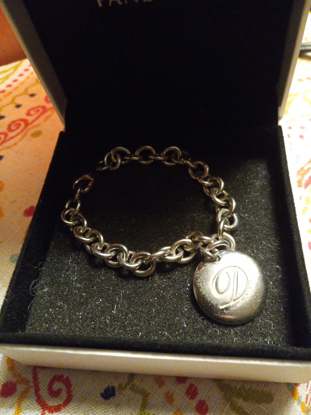 D Initial Sterling Silver Bracelet - image 1