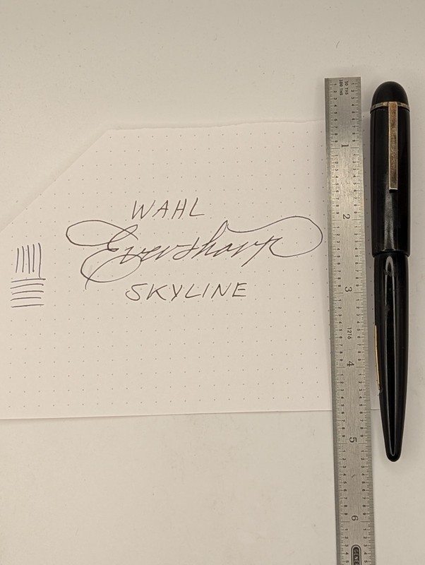 Wahl Eversharp Skyline Black Fountain Pen 14k Gold Nib Restored