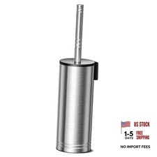 Toilet Brush and Holder Set: 304 Stainless Steel Heavy Duty Deep 1 Silver