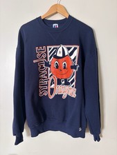 Vintage Syracuse University Otto Orangemen Navy Sweatshirt XL Rare 90s Made USA