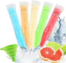 150 PCS BPA-Free Popsicle Mold Bags w/ Funnel – Ice Pop Freezer Tube Pouches -US