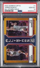 2022 PANINI DONRUSS OPTIC ALL-STARS GOLD #1 LEBRON JAMES/LUKA DONCIC 2/10 PSA 10