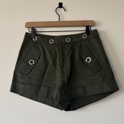 Sandro Women s Green Shorts Size FR 36 Stretch Capsule Boho Designer European