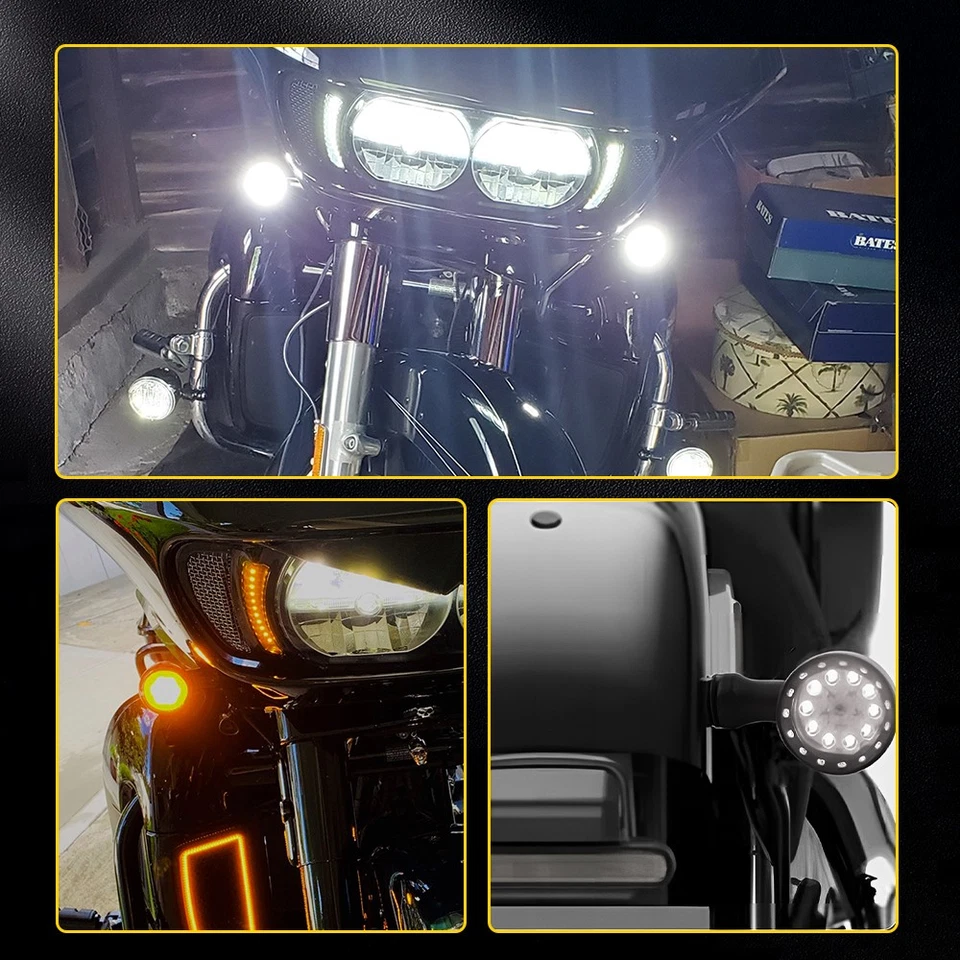 Intermitente de señal LED para motocicleta luz ámbar blanca para Harley Sportster 1200 Foto 3 de 4