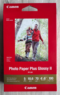 Canon Photo Paper Plus Glossy II PP-301 4'' x 6'' 100 Sheets NEW NIB 70 Lb.