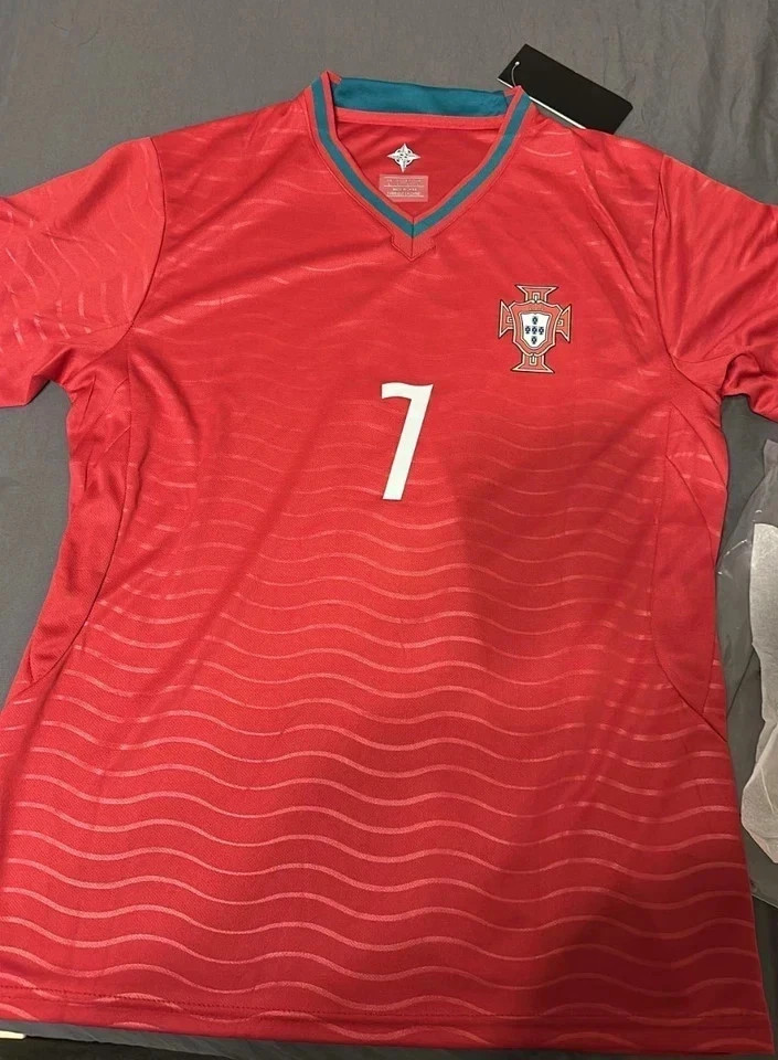 Buy Ronaldo 7 Portugal Soccer Jersey 2026 Black Red Men Adult Fan