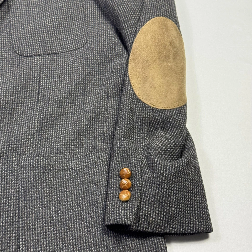 Blazer Orvis Para Hombres 42L Gris Lana Codo Parche Pata de Gallo Deportivo Abrigo Chaqueta EE. UU. Foto 2 de 4