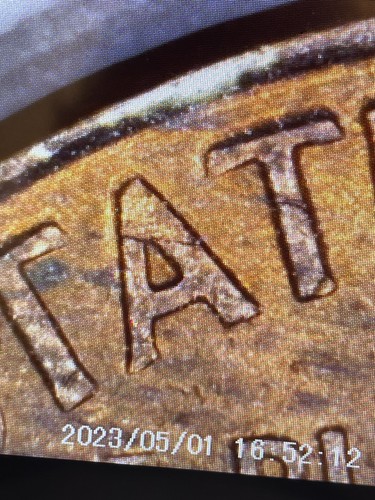 1967 No Mint Mark Lincoln Penny  Error Coin Lamination L On Rim DDO BU Red - Picture 7 of 8