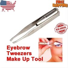 1pc Portable Stainless Steel Smart Design Eyebrow Hair Remove Tweezer With LED