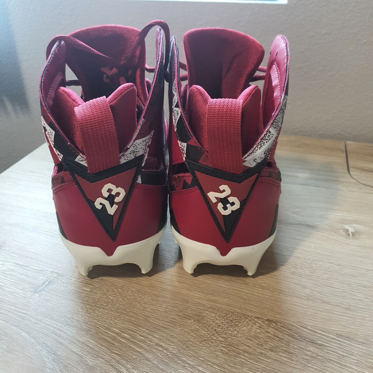 NIKE Air Jordan 7 Alpha Menace Oklahoma Sooners PLAYER EXCLUSIVE Cleats Mens 12 Jordan 7 Retro Alpha Menace sz 13 Cleats Oklahoma Player  main image 4