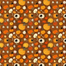 Feline Drive Fabric MEOWLOWEEN Pumpkin Cats Halloween Sold by the Yard