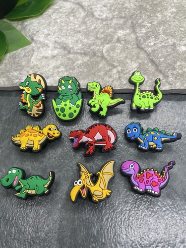 12 Dino-Schuhcharms Für Crocs - Leuchtende Anstecker Im Dunkeln (Dinosaurier-Motive) Für Kinder & Erwachsene