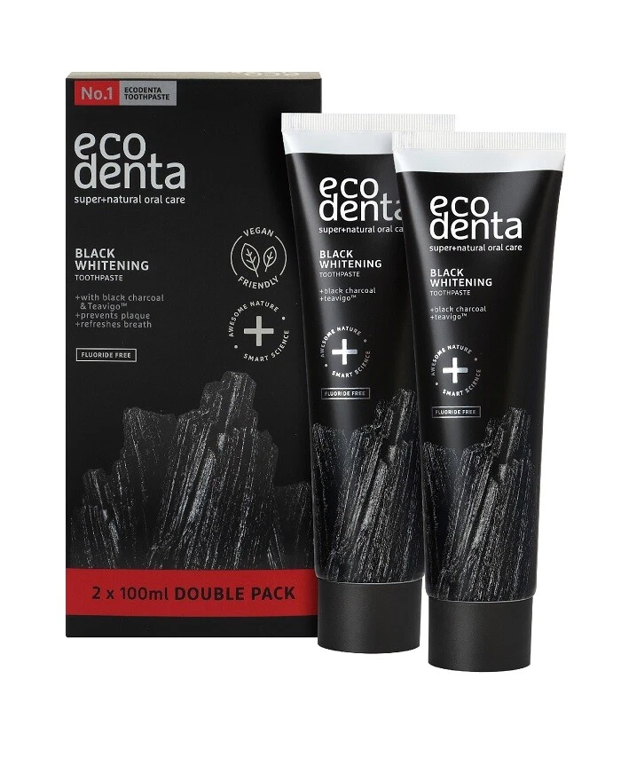 MARKENLOS 4770001004241 ECODENTA Super+ Natural Oral Care Black Whitening Toothpaste czarn