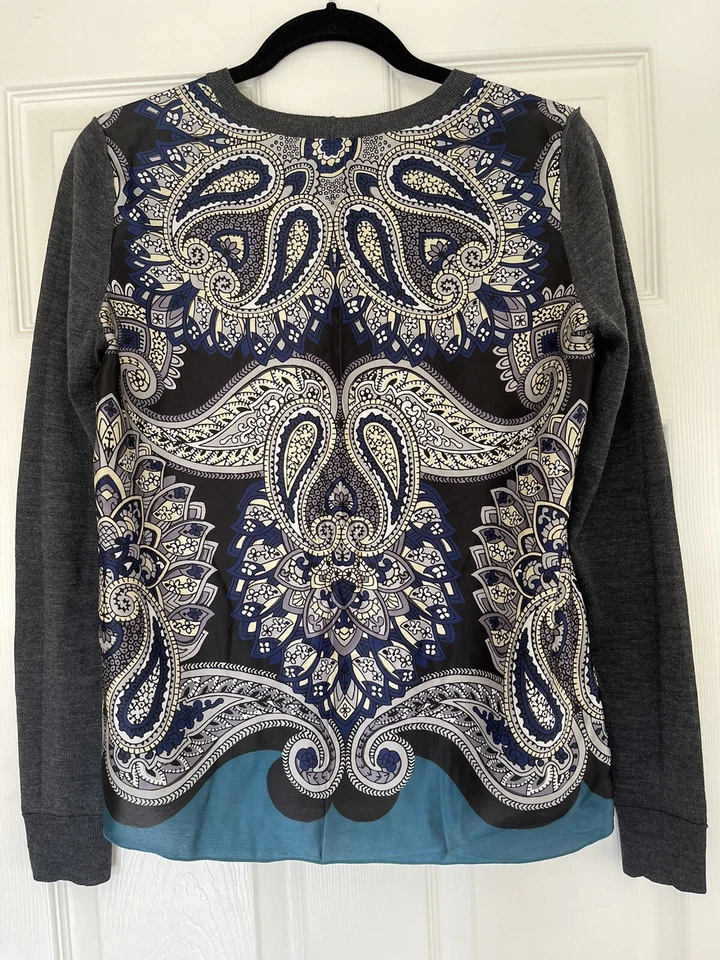 Suéter Lanvin Pura Lana Pura Seda Paisley Cuello Redondo Hecho en Italia, IT40 Pequeño Foto 2 de 4